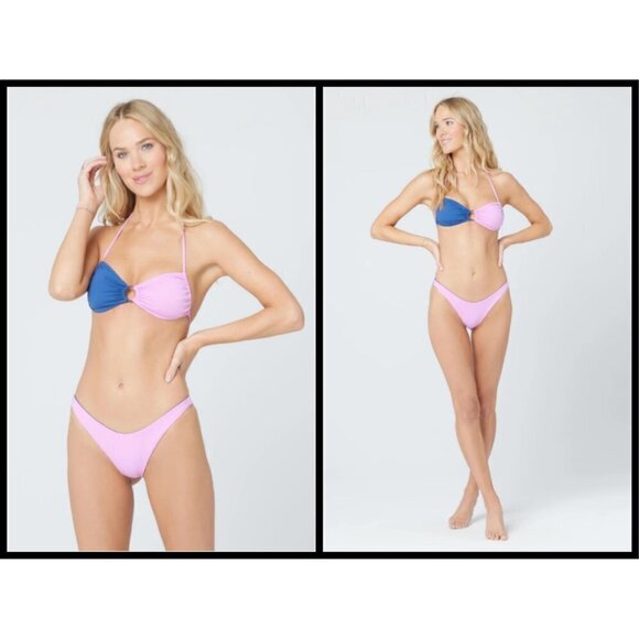 💕L*SPACE💕  Color Block Bikini Set (Ringo Top L + Mercury Classic Bottom M) NWT - Picture 6 of 16